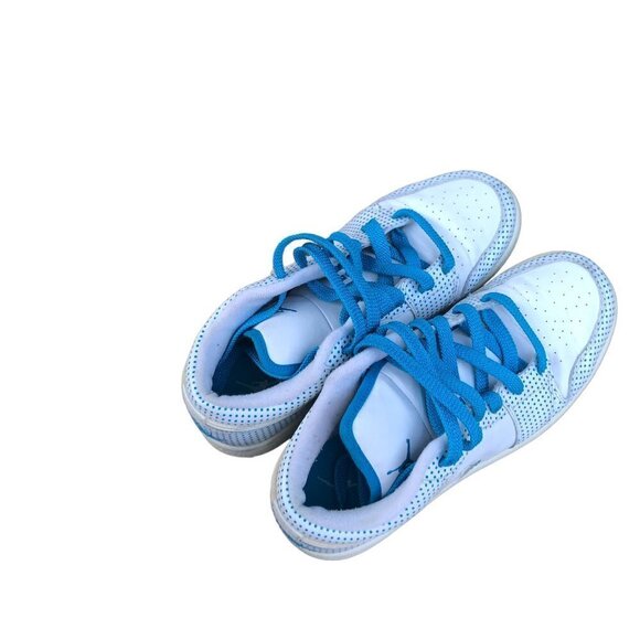 RARE 2008 Nike Air Jordan 1 Phat Low White Laser Blue Polka Size 6 - Picture 15 of 16